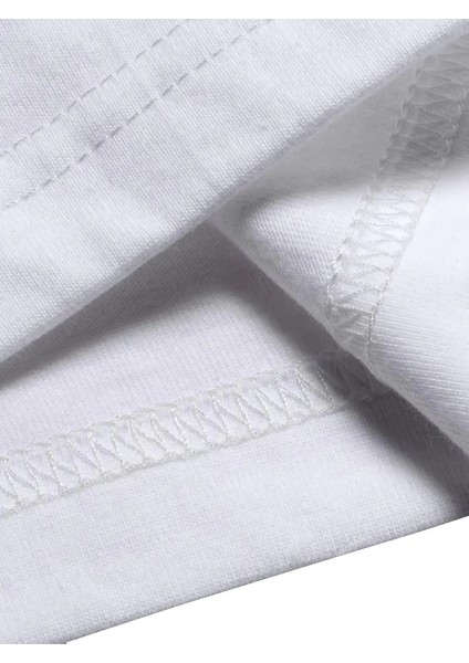 20/1 Penye Compack Özgür Kuşlar Baskılı Oversize Bisiklet Yaka T-Shirt - Beyaz -Vlmr modelleri