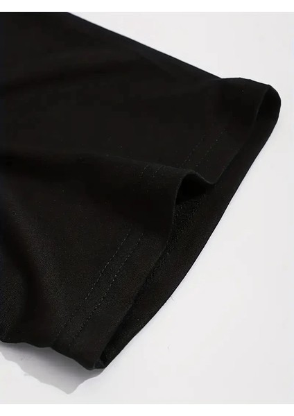 Erkekler Için Ön Arka Baskılı Perfectly Günlük Kısa Kol Tişört - Siyah -Vlmr indirimleri