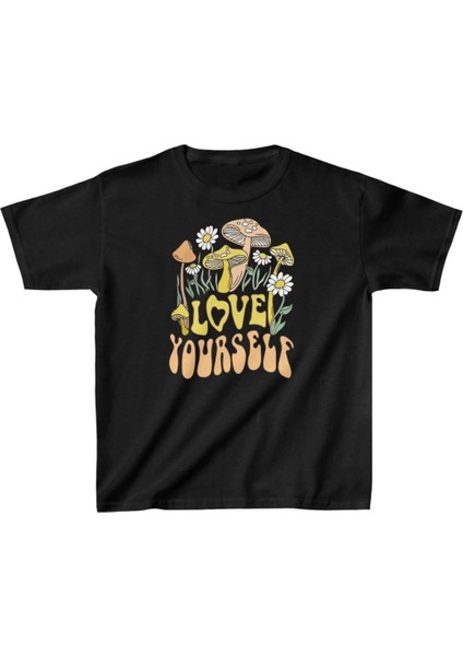 Çocuk Unisex Baskılı T-Shirt - Siyah -Vlmr