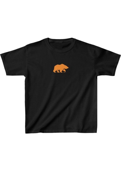 Unisex Çocuk Baskılı T-Shirt - Siyah -Vlmr