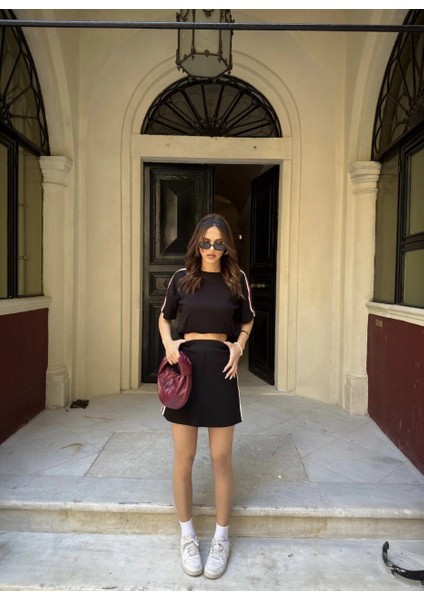 Osy Modal Yumuşak Dokulu Mini Şortlu Etek Ikili Takım - Siyah -Vlmr modelleri