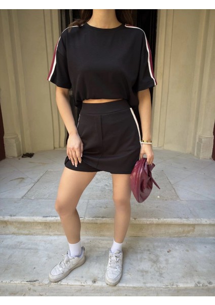 Osy Modal Yumuşak Dokulu Mini Şortlu Etek Ikili Takım - Siyah -Vlmr fırsatları