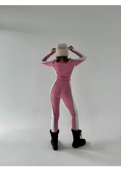 Kemer Detaylı Fermuarlı Tulum - Pembe -Vlmr indirimleri