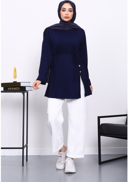 Lacivert Düğme Detaylı Modal Sweat fiyatları