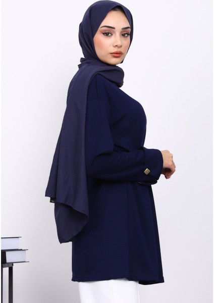 Lacivert Düğme Detaylı Modal Sweat fırsatları