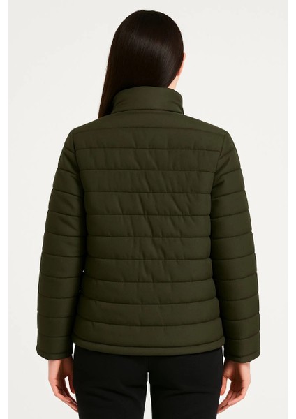 Kadın Bomber Mont Ceket - Su Itici Kumaş, Kapitone Astarlı, Fermuarlı, Kışlık - Haki -Vlmr fiyatları