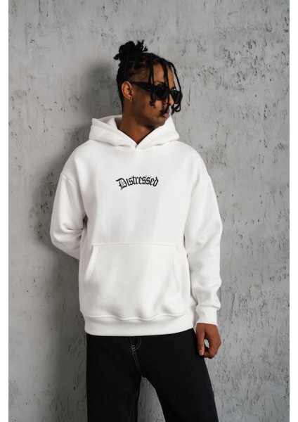 Erkek Üç Iplik Baskılı Kapüşonlu Sweat - Beyaz -Vlmr modelleri