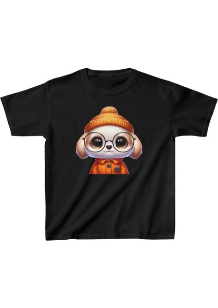 Unisex Çocuk Baskılı T-Shirt - Siyah -Vlmr