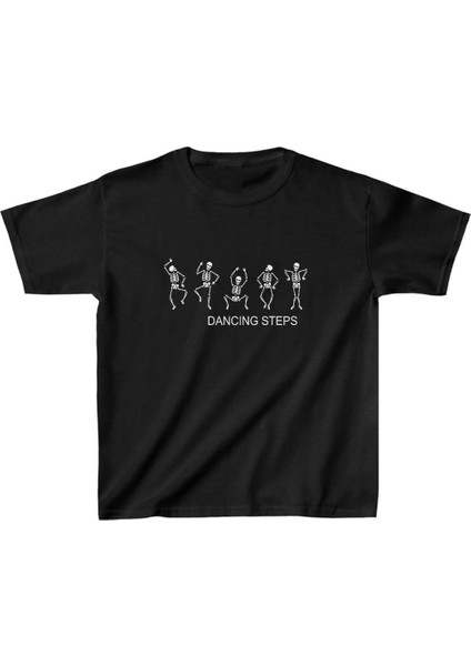 Unisex Çocuk Baskılı T-Shirt - Siyah -Vlmr