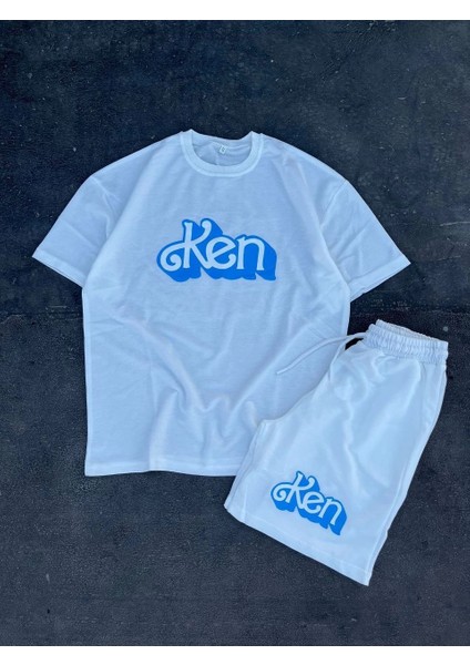 Erkek Baskılı Ikili Şort Takım - Beyaz -Vlmr fiyatları