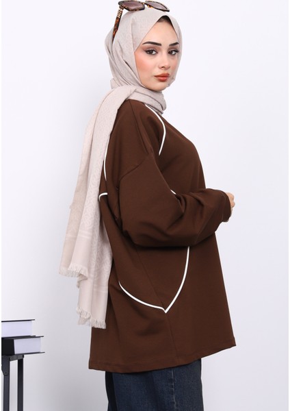 Kahverengi Biyeli İki İplik Sweatshirt fırsatları