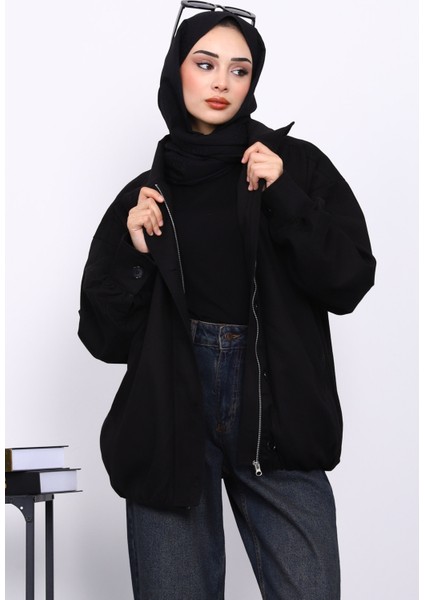 Siyah Pileli Astarlı Gabardin Ceket modelleri