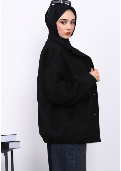 Siyah Pileli Astarlı Gabardin Ceket fırsatları