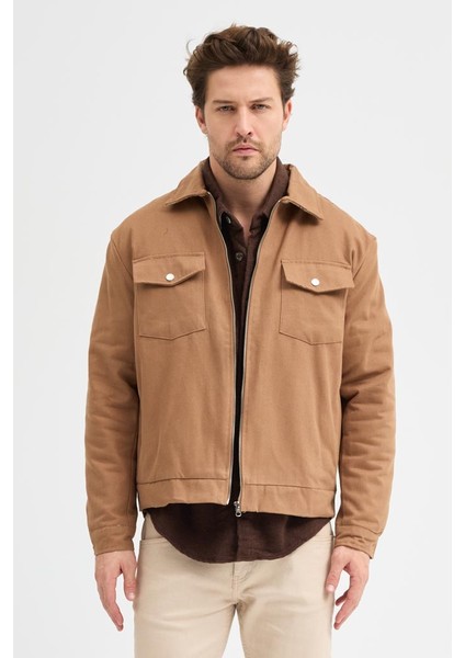 Erkek Gabardin Fermuarlı Çift Cepli Astarlı Workwear Ceket fiyatları