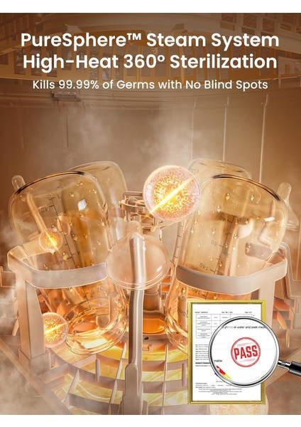 Baby Bottle Washer Pro Hepsi Bir Arada Şişe Temizleyici, Sterilizatör ve Kurutma Makinesi Şişeler, Pompa Parçaları ve Bebek Ürünleri Için Biberon Temizleyici Elde Yıkama Yerine Geçer