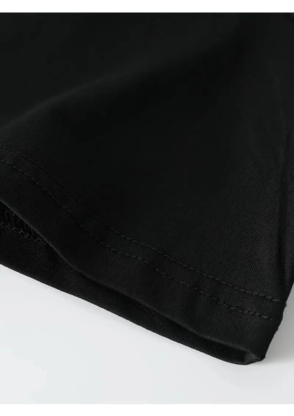 Büyük Beden Erkek "whatever" Baskılı Tişört, Oversize- Siyah -Vlmr modelleri