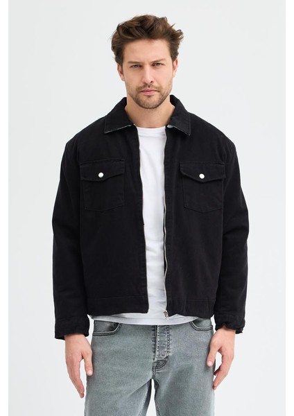 Erkek Gabardin Fermuarlı Çift Cepli Astarlı Workwear Ceket fiyatları