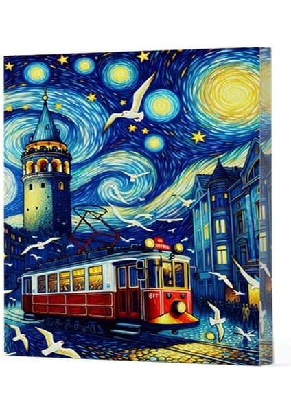 Van Gogh 1 - Galata Çizgili Yan Boyamalı Defter