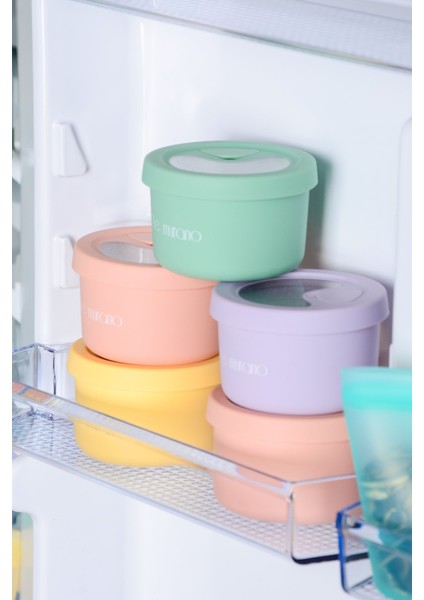 Pastel Hava Sızdırmaz Yuvarlak Silikon Saklama Kabı 150 ml | Mor fırsatları
