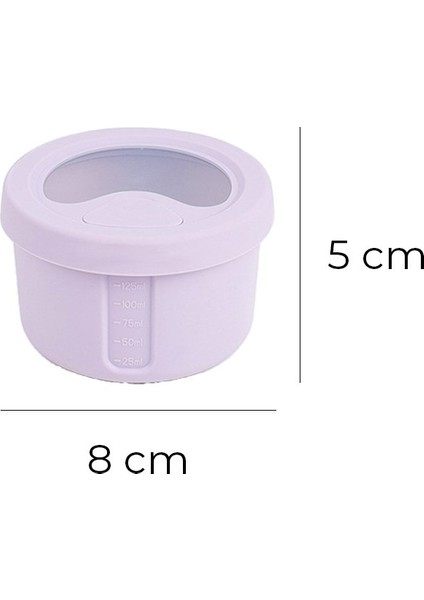 Pastel Hava Sızdırmaz Yuvarlak Silikon Saklama Kabı 150 ml | Mor indirimleri