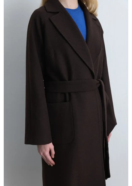 Klasik Yün Manto - Kahverengi