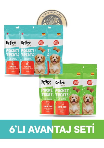 Pocket Treats 6'lı Köpek Ödül Maması Avantaj Set 6X70GR