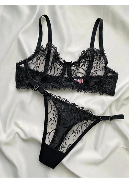 Dantel Kapsız Sütyen Takımı