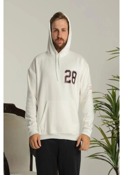 Erkek Oversizekapüşonlu Sweatshirt -Sırt ve Ön Baskılı Siyah Beyaz -Vlmr fiyatları