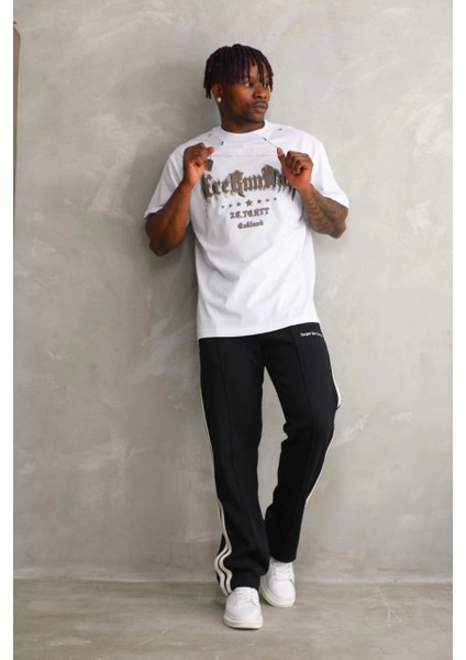 Unisex Oversize Kolye Dahil T-Shirt - Beyaz -Vlmr fiyatları