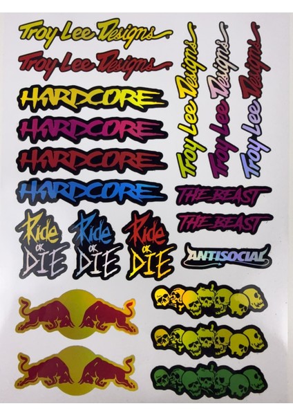 Bisiklet Sticker Seti – Holografik Suya Dayanıklı 23 Parça