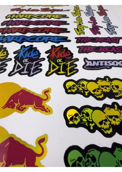 Bisiklet Sticker Seti – Holografik Suya Dayanıklı 23 Parça modelleri