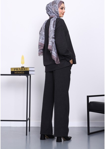 Antrasit Üst ve Pantolonu Nervür Dikişli Selanik Takım fırsatları