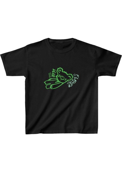 Unisex Çocuk Baskılı T-Shirt - Siyah -Vlmr