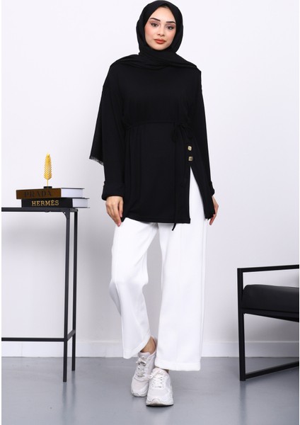 Siyah Düğme Detaylı Modal Tunik fiyatları