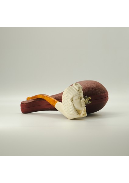 El Yapımı Lületaşı Pipo Firavun Figürlü – Eskişehir El Oyması, Özel Kutulu fiyatları