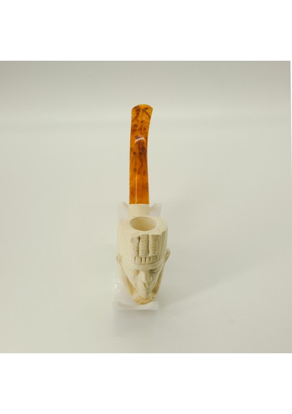 El Yapımı Lületaşı Pipo Firavun Figürlü – Eskişehir El Oyması, Özel Kutulu