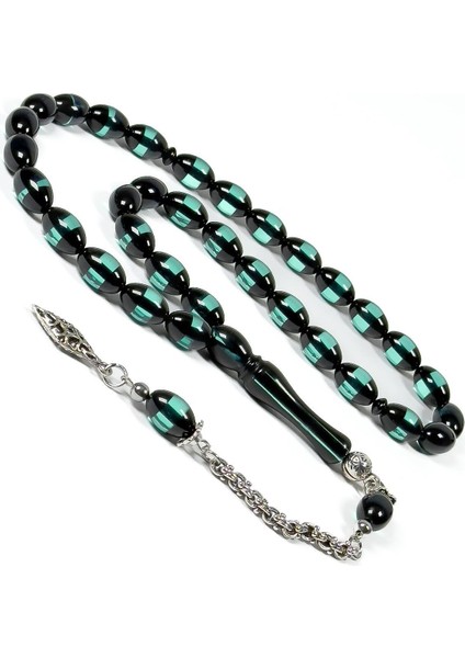 Özel Ahşap Kutulu Sürmeli Tasarım Toz Kehribar Tesbih