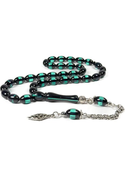 Özel Ahşap Kutulu Sürmeli Tasarım Toz Kehribar Tesbih