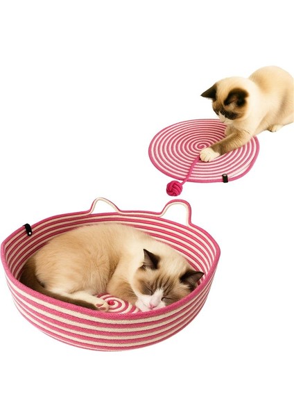 4725 El Yapımı Tres Ip Kedi Yatağı ve Maymun Yumruğu Oyun Pedi