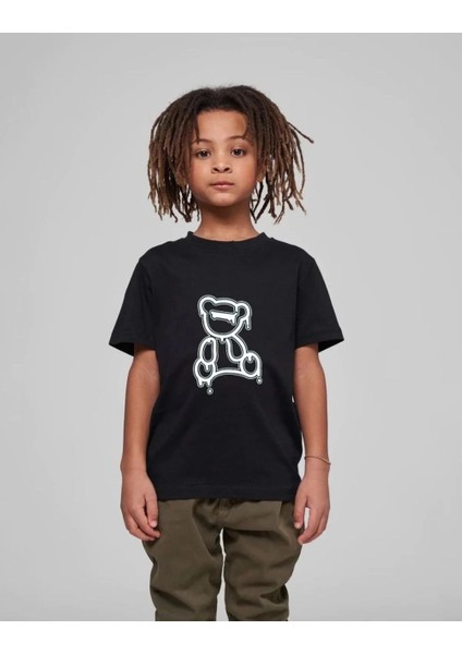 Çocuk Unisex Baskılı T-Shirt - Siyah -Vlmr fiyatları