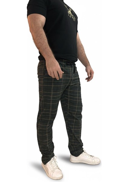 Erkek Siyah Ekoseli Bağcıklı Pijama Altı-Ekstra Rahat,yumuşak Dokulu modelleri