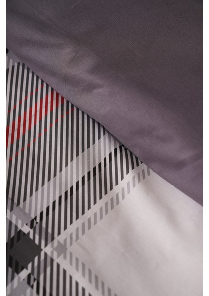 Çift Kişilik %100 Pamuk Nevresim Takımı Gri Ekose modelleri