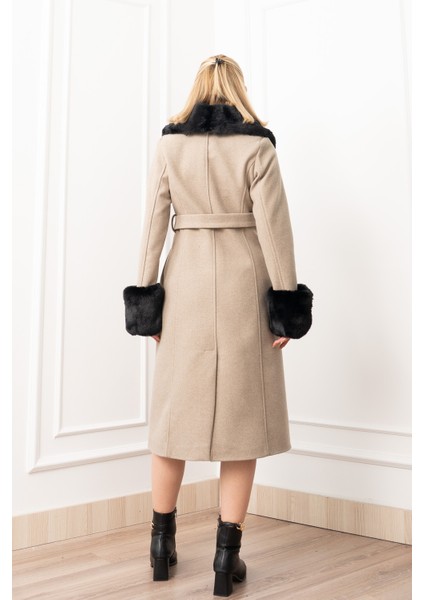 Celeste Premium Peluş Detaylı Kaşe Palto 2610 fırsatları