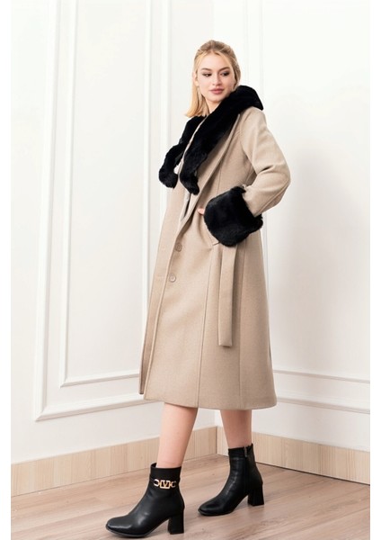 Celeste Premium Peluş Detaylı Kaşe Palto 2610 indirimleri