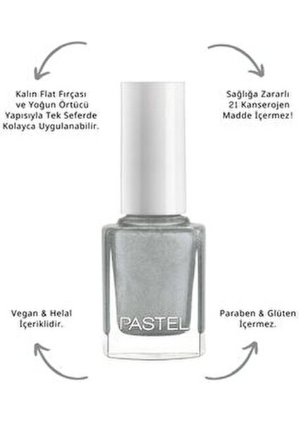 Oje 277 Gümüş Renk Parlatıcı Etkili 13 ml Tırnaklarınızı Güzelleştirir modelleri