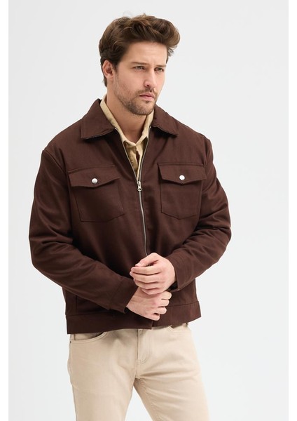 Erkek Gabardin Fermuarlı Çift Cepli Astarlı Workwear Ceket fiyatları