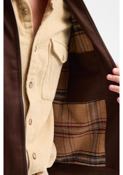 Erkek Gabardin Fermuarlı Çift Cepli Astarlı Workwear Ceket indirimleri