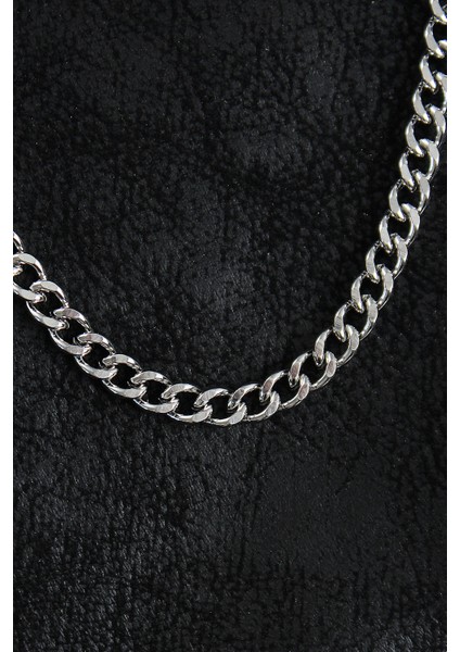 316L Çelik Klasik Zincir Model Gümüş Renk Erkek Kolye