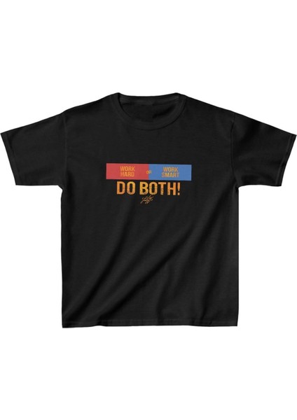 Unisex Çocuk Baskılı T-Shirt - Siyah -Vlmr