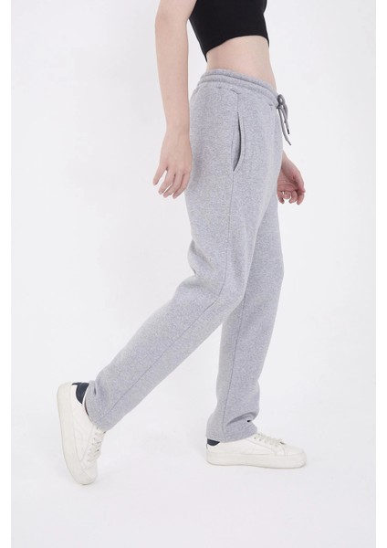 Oversize Boru Paça Baskılı Eşofman Pantolon - Gri -Vlmr fiyatları